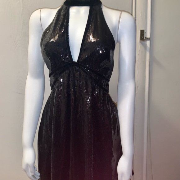 FREE PEOPLE BLACK FILM NOIR SEQUIN DRESS - Picture 3 of 14